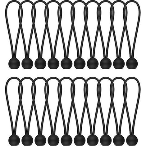 Packung mit 20 elastischen Kordeln für elastische Planen, elastische Planen, Seilbinder für Banner, Planen, Pavillons, Zelte, elastische Zelthaken, Planenhalterungen, Fahnenmasten. (1/4)