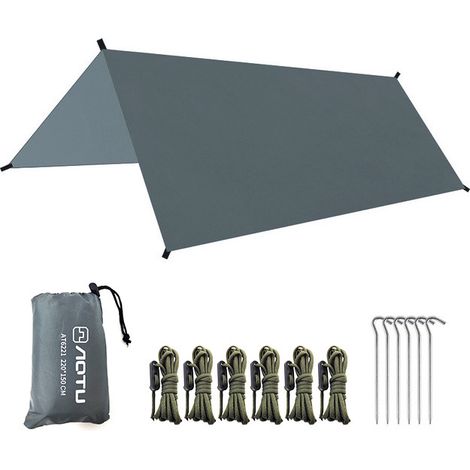 Tente imperméable en toile légère et pliable pour le camping et la randonnée, résistante à la pluie, à la neige et au soleil, 3 m x 3 m. (1/5)