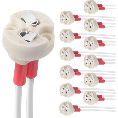 Portalampada in ceramica con attacco Bi-Pin, G4, GU5.3, G6.35, GY6.35, GX5.3 MR16, GZ4 MR11, per lampade alogene a incandescenza (12 pezzi) (1/5)