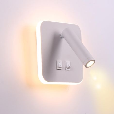 Applique murale LED moderne en métal blanc (tricolore et dimmable) (1/4)