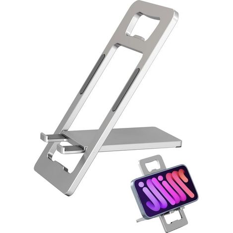 1 pièce Support de téléphone de bureau, support de téléphone de voyage pliable en aluminium avec décapsuleur pour téléphone et tablette (1/5)