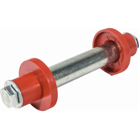 Werka Pro – Axe de roue avec écrous – Flasques Ø16mm – Longueur 126mm – Compatible diables et chariots – Bagues en plastique durables