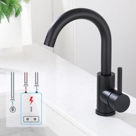 Niederdruck Wasserhahn Küche, Wasserhahn 360° Drehbar Küchenarmatur Niederdruck aus Edelstahl, Spültischarmatur für Spüle Boiler oder Untertischgeräte (1/5)