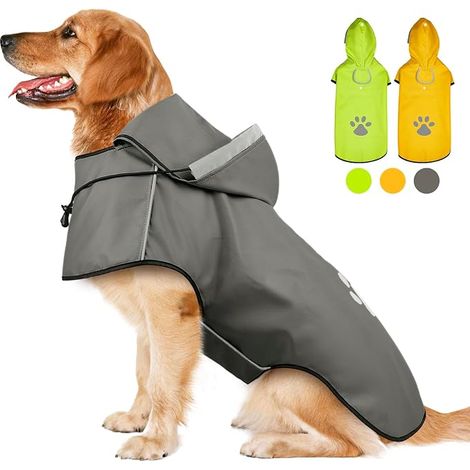 Dog Rain Coat with Hood for Dogs Size L (1/5)