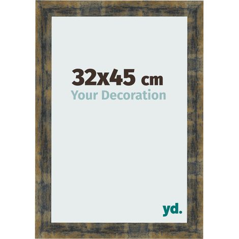 yd. - Cadre photo 32x45 - Bleu Or Melange - MDF - Pisa (1/5)