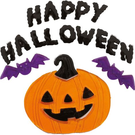 Fröhliche Halloween-Kürbis-Gel-Fensterdekoration (1/2)