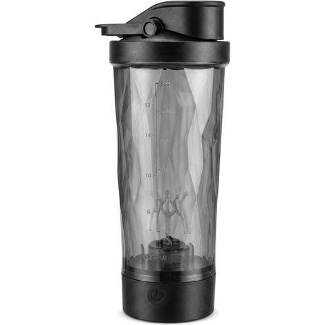 Shaker Proteine Electrique 600ml, Bouteille Mixeur Portable Rechargeable USB-C, IPX4 Gourde Sport, Anti-Fuite, pour Shakes Protéinés et Substituts de Repas, Mélangeur Automatique Silencieux