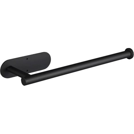 Porte-essuie-tout - Noir, rouleaux d'essuie-tout - pour cuisine, papier en vrac - autocollant sous armoire, acier inoxydable (1/4)
