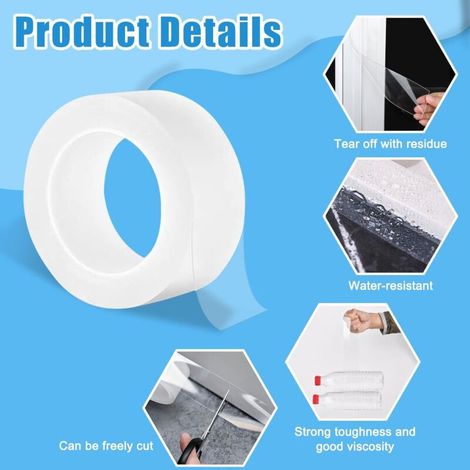 Ruban d'étanchéité imperméable 5cm x 25 m Ruban adhésif transparent pour fenêtres et ruban pour l'isolation des fenêtres en hiver Ruban d'étanchéité (1/4)
