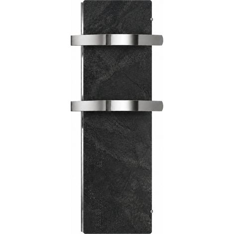 Sèche-serviettes électrique à inertie avec thermostat sans fil Valderoma Slim Kherr Wireless 500 W vertical 25,5x101 cm Natura Noir