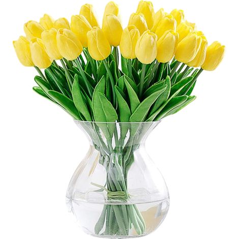 Fiori Artificiali Tulipani Gialli Bouquet 12 Pezzi 33 cm Pasqua (1/5)