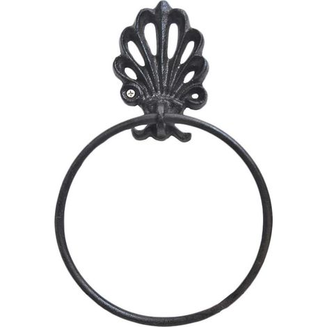 Anneau porte-serviettes rétro en fer forgé, porte-essuie-tout, porte-serviettes de toilette, crochet mural pour serviette de salle de bain, accessoires (1/5)