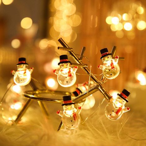 Guirlande Lumineuse Flocon De Neige - 20 LED Sur Fil De Cuivre - Fonctionne Sur Piles - 2 Modes - Décoration Intérieure Et Extérieure (1/2)