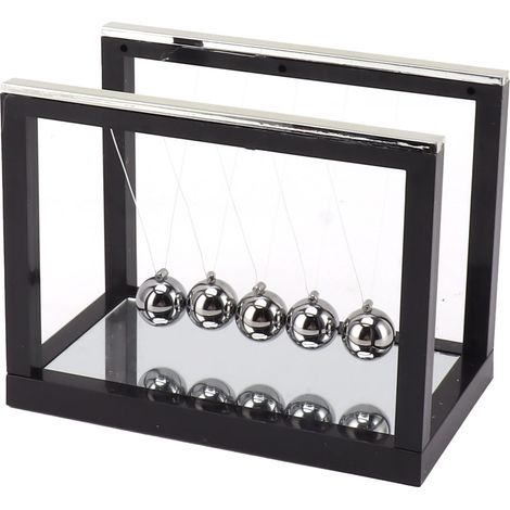 Balancier Newton en acier inoxydable, boules de précision avec miroir inférieur, jouet anti-stress de bureau, décoration de table (1/5)