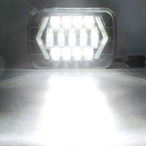 Phare LED 7 pouces 300W pour Jeep Wrangler - Boîtier aluminium étanche - Projecteur avant carré (1/5)