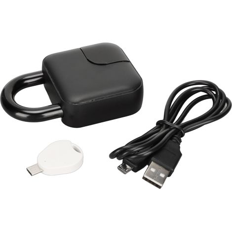 Cadenas biométrique à empreinte digitale avec capteur d'empreinte digitale, chargement USB, étanche IP65, pour armoire, valise, placard (1/5)