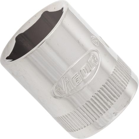 VIGOR Innenvierkant Antrieb 10 = 3/8 Zoll Steckschlüssel-Einsatz Außensechskant-Profil V2269N ∙ Vierkant hohl 10 mm (3/8 Zoll) ∙ Außen-Sechskant Profil ∙ 15 ∙ Gesamtlänge: 28 mm (1/2)