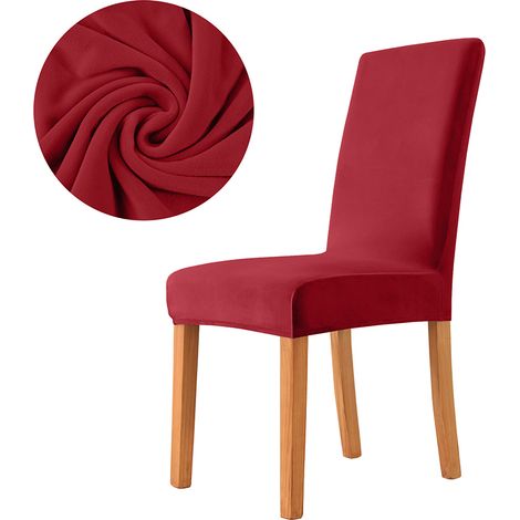Housse de chaise en velours rouge (1/5)