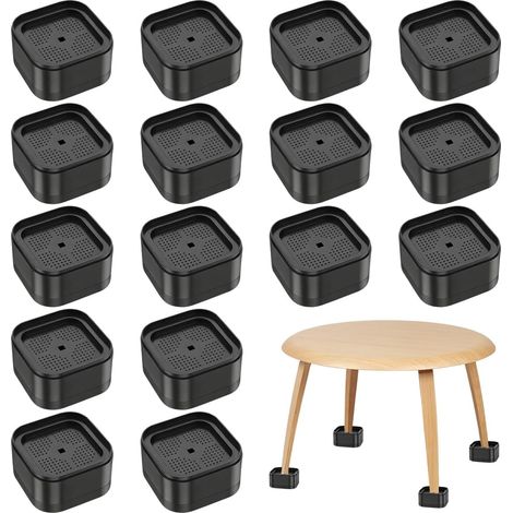 16 Pieces Stackable Furniture Booster Seat, Non-Slip 3.5 cm Bed Foot Riser for Raising Washing Machines, Sofas, Chairs, Beds and Various Furniture (1/5)