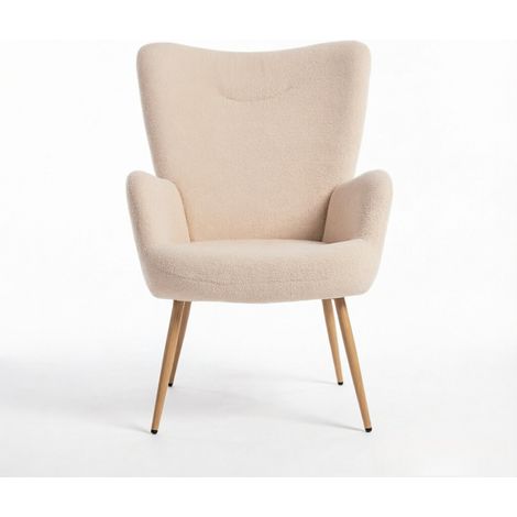 Butaca moderna beige con respaldo alto y reposabrazos integrados (1/5)