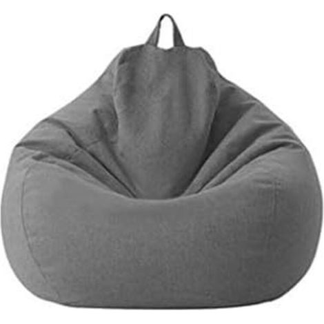 Sac de canapé Lazy Housse de Canapé Inclinable Tissu Housses de Fauteuil Housse de Chaises sans Remplissage Siège Pouf Feuilletée Tatami Salon Meubles (Gris Fonce, 80 x 90cm)-Ensoleillé (1/5)