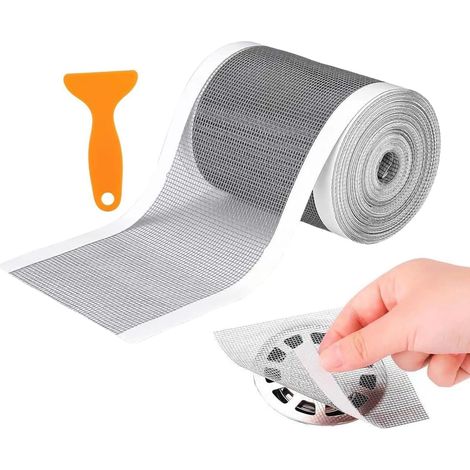 Haarfänger für Duschrohre – Anti-Haargitter für Duschrohre  Selbstklebender Filter für Badezimmerboden und Waschbecken – Hotel-Waschküchenboden – 12 cm x 10 m