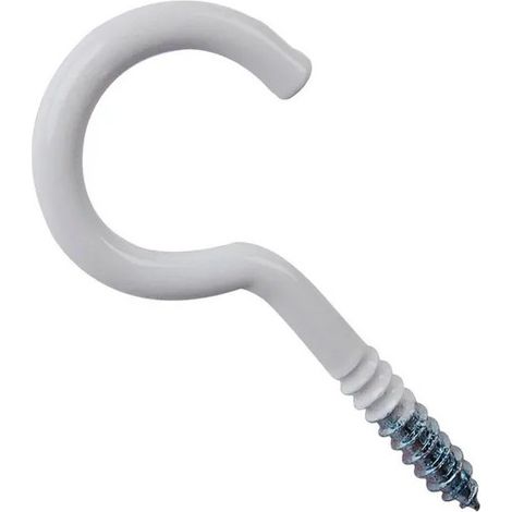 Gancio in acciaio bianco rilsanizzato, 4x30mm, 5 pezzi.