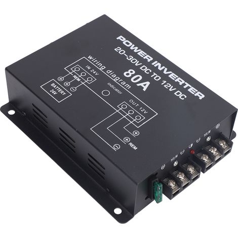 Convertisseur abaisseur de tension 24 V CC à 12 V avec contrôle de température pour voitures, camions, camping-cars, SUV et bus, 80 A (1/5)
