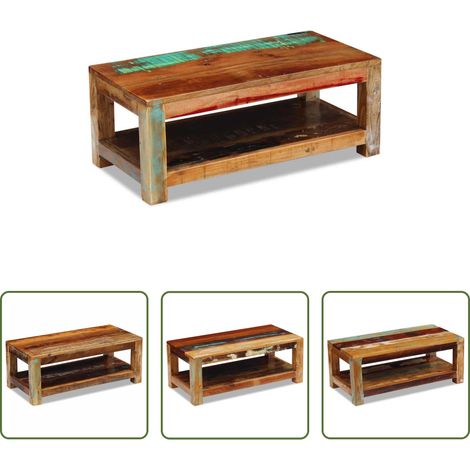 Massivholz Couchtisch - Couchtisch Altholz Massiv 90x45x35 cm (1/5)