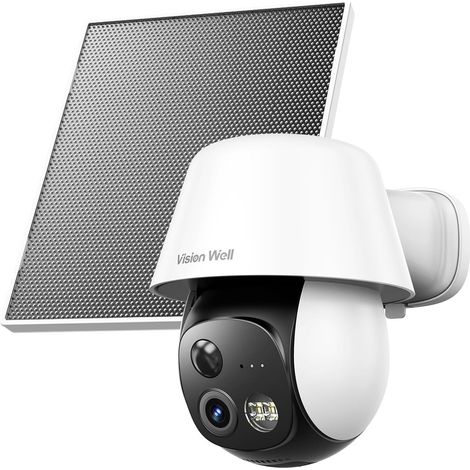Caméra Surveillance WiFi Extérieure Solaire sans Fil 2K - PTZ 360° Dôme Motorisé IP65 Étanche, Vision Nocturne Couleur, Détection Humaine PIR, Sirène et Flash, Audio Bidirectionnel (1/5)