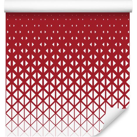 Carta da parati con motivo geometrico rosso, corallo e bianco 50x1000 cm (1/5)