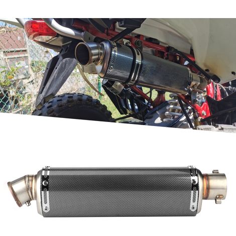 Pot d'échappement universel 51 mm/2 pouces pour moto/scooter, texture fibre de carbone, compatible avec Yamaha R3, R6 et R15 (1/5)