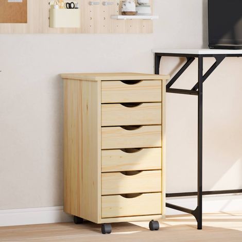 vidaXL Armadietto Rotolante con Cassetti MOSS Vernice trasparente