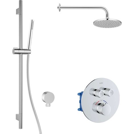 kielle Oudee - Mitigeur thermostatique encastré, 2 sorties, avec accessoires EcoSpare et corps d’encastrement, chrome 20602SPT40 (1/5)