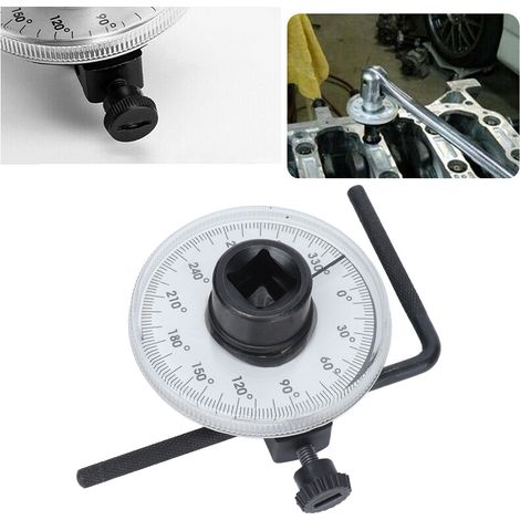 360° verstellbarer Drehmomentwinkelmesser (1/2 Zoll) mit Zeigeranzeige, Kilogrammschlüssel und Drehmomentskala (1/5)