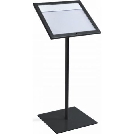 Espositore a Leggio con Piantana 50,5x47,7x2,3 cm in Alluminio Porta Menù Nera (1/5)