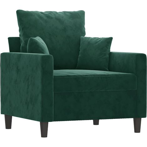 Dunkelgrüner Sessel 60 cm Samt