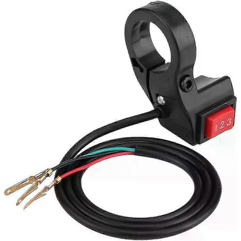Commande de changement de vitesse électrique à 3 vitesses avec guidon de 22 mm (7/8 po) pour moto, vélo électrique et scooter (route). (1/5)