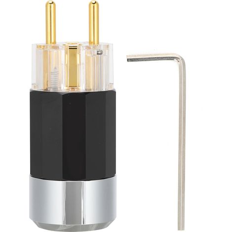 Connecteur d'alimentation audio HIFI plaqué or 24K cuivre pur, prise mâle 100‑250V E109G (1/5)
