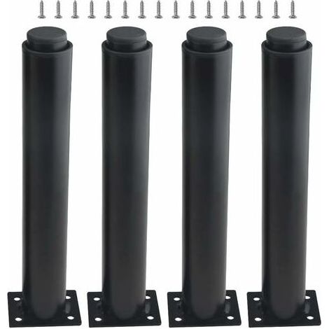 LaBlanc - (25-42 cm, schwarz) Set mit 4 verstellbaren, robusten Metallmöbelbeinen für Tische, Betten, Sofas (1/5)