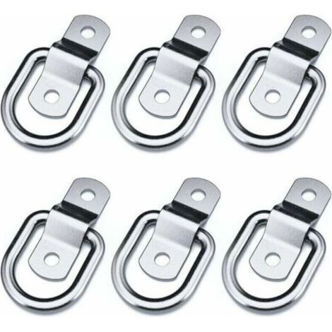 Set di 6 anelli di fissaggio resistenti per montaggio, fissaggio, cinghie, ancoraggio, aggancio, aggancio, fissaggio rimorchi, con due moschettoni, diametro 4 mm e lunghezza 100 pollici (39,37 pollici