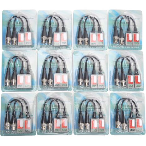24 connecteurs vidéo balun HD stables pour systèmes de surveillance, transmetteur fiable avec image haute définition (1/5)