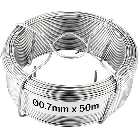 1 Rouleau Fil De Fer Galvanisé 0,7mm 50m Résistant Plantes Clôture Jardin (1/5)