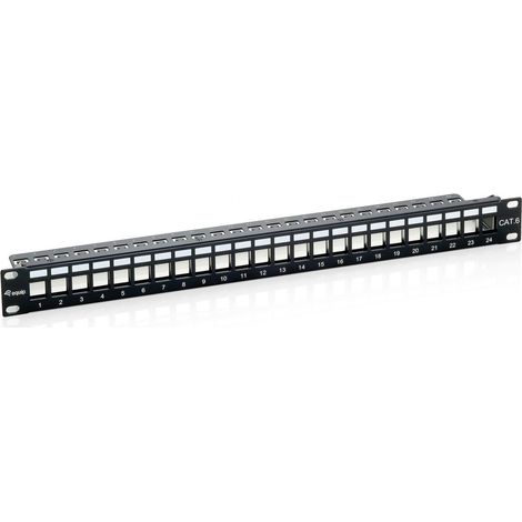 EQUIP PATCH PANEL VACIO CAT.6 APANTALLADO 24 PUERTOS KEYSTONE 1U 769124 (1/2)