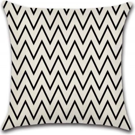 7House 4 Pcs Housses de coussin carré en coton lin 45x45cm géométrique décoration de maison canapé lit (1/4)