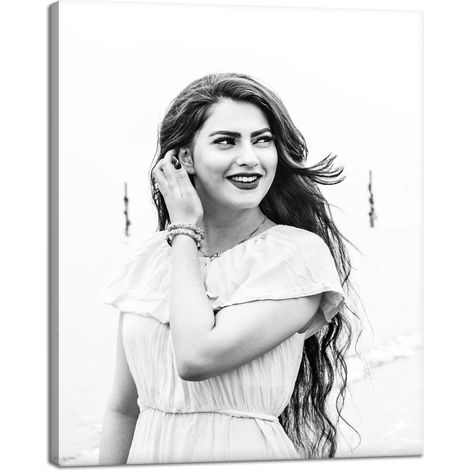 Stampa su tela "Persone, donna, sorriso" 40x50 cm