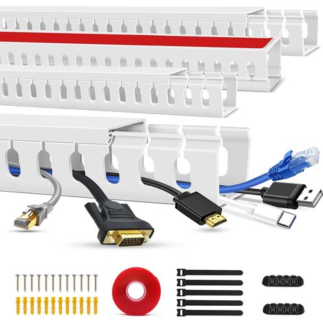 Kit de Raceway pour câble TV Ouvert, Plateau de câble Anti-cernes, Tunnel de Gestion des câbles sous Le Bureau (40cm4) (1/5)