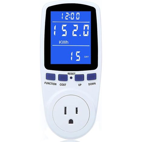 Compteur de puissance (wattmètre), compteur de consommation électrique domestique, testeur d'énergie, de tension et d'ampérage avec rétroéclairage et protection contre les surcharges.-AquaForge (1/5)