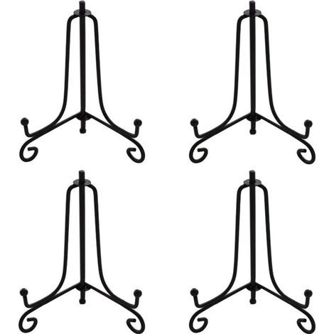 Lot de 4 Chevalet Fer Noir 8,9 cm Support Photo Assiette Décoration Mariage Fête (1/5)
