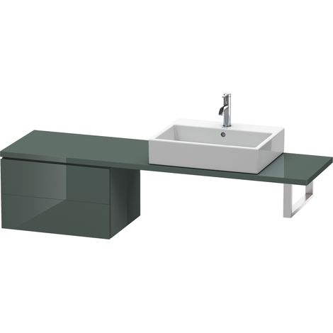 Duravit L-Cube Base pour console, largeur 620mm, profondeur 477mm, 2 tiroirs, Coloris: Laque Dolomiti Grey brillante - LC582803838 (1/4)